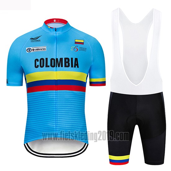 2019 Fietskleding Colombia Blauw Korte Mouwen en Koersbroek
